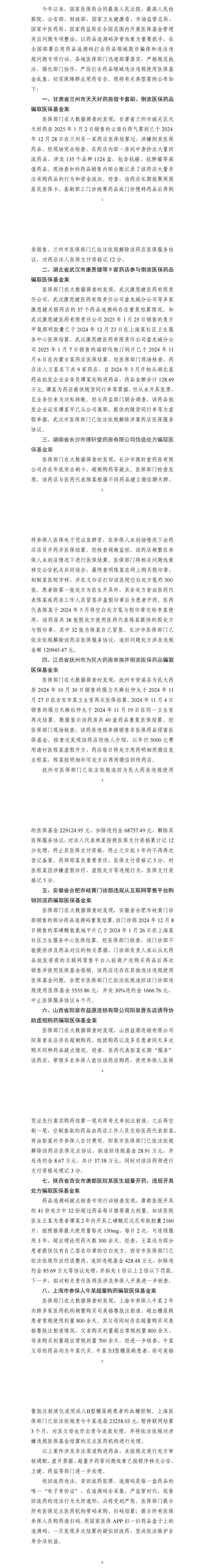 5家药店被通报,8款药品被点名!国家医保局严打欺诈骗保