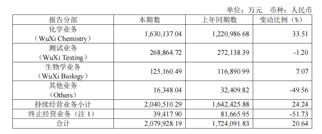 截图来源:药明康德2025年上半年业绩报告