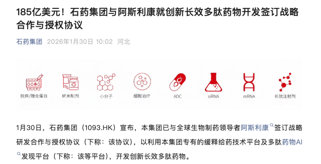 截图来源:石药集团官微