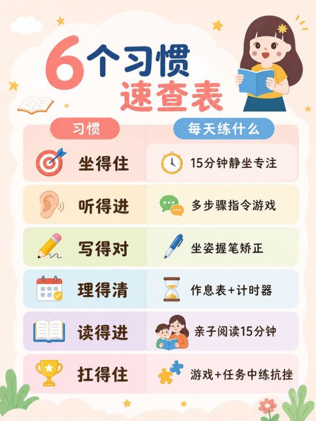 班主任真心话:一年级拉开差距的 6 个习惯,幼小衔接暑假就要练