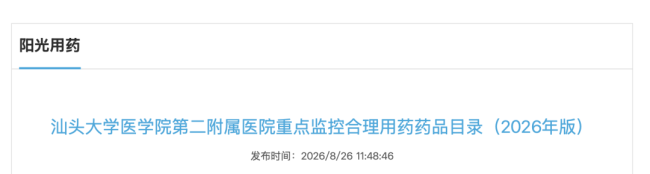 34个药被重点监控