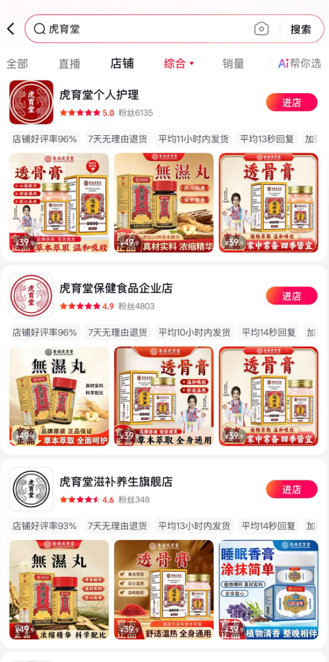 “香港大药房”复活：品牌更名为“香港虎育堂”，透骨膏等产品已售上万单
