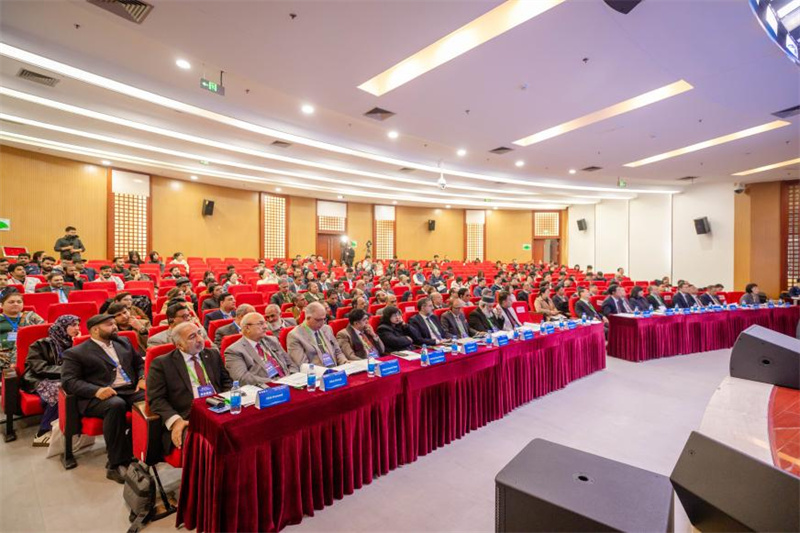 “中巴经济走廊大学联盟”交流机制第六次会议开幕式现场。哈尔滨工程大学供图
