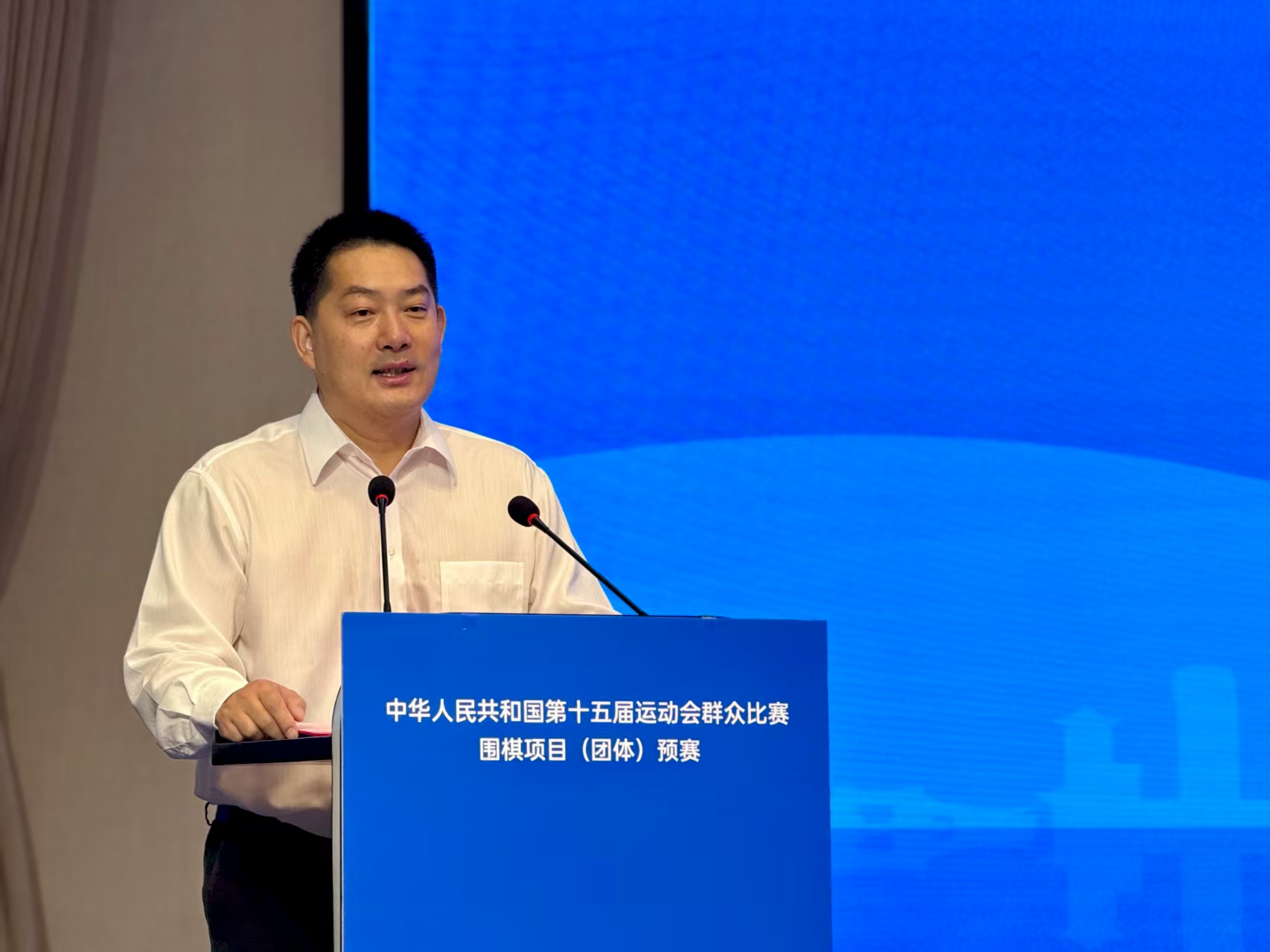 中国围棋协会主席常昊致辞。中国围棋协会供图